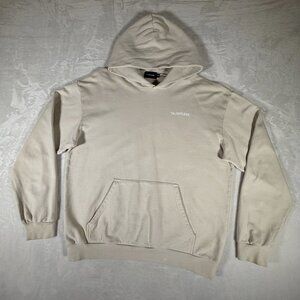 Talentless Sweater Men Size XL Beige 100% Cotton Oversize Heavyweight Hooded